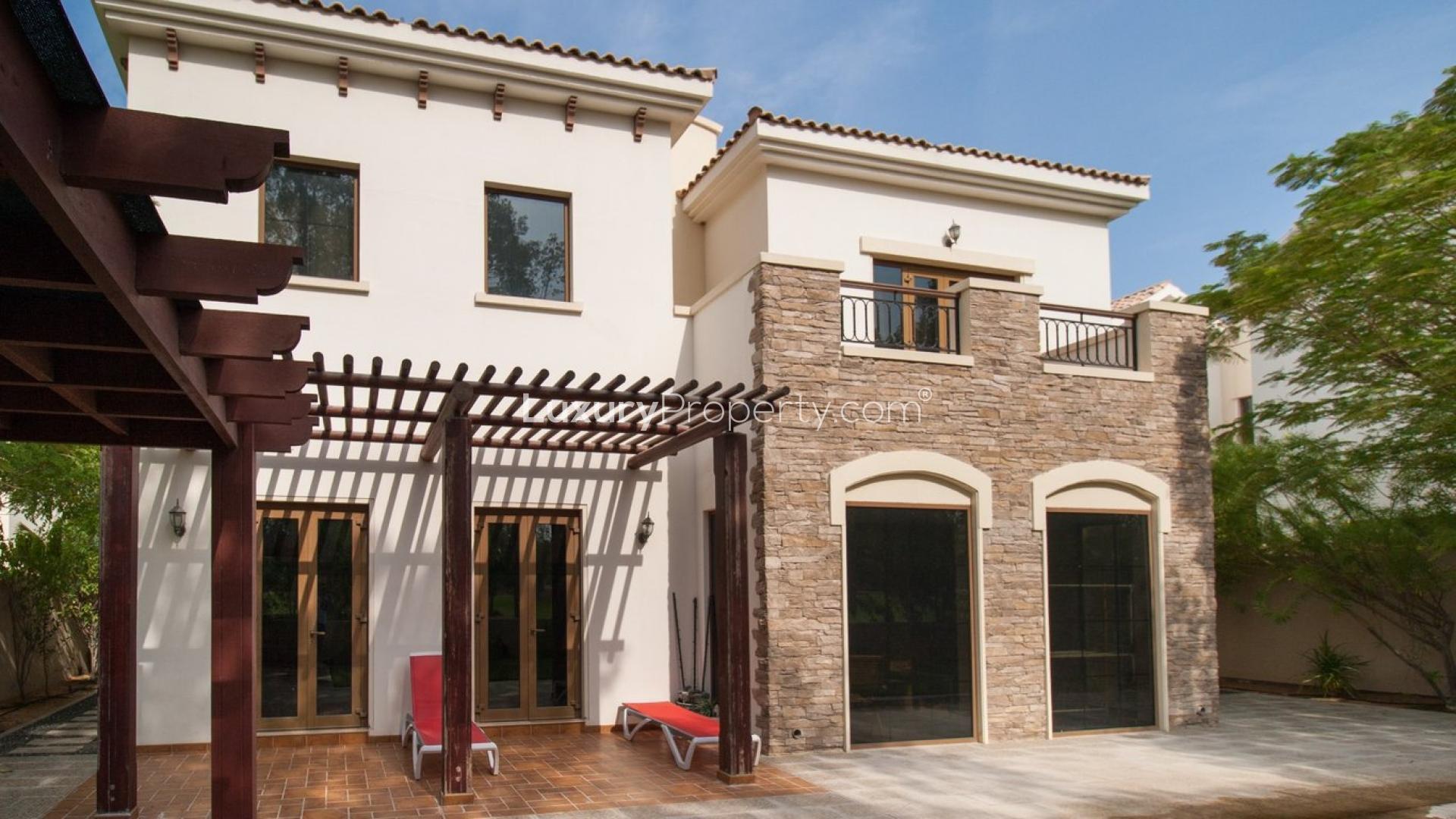 Almeria Type Villa with garage, lush greenery, Jumeirah Golf Estates, Earth community, for sale