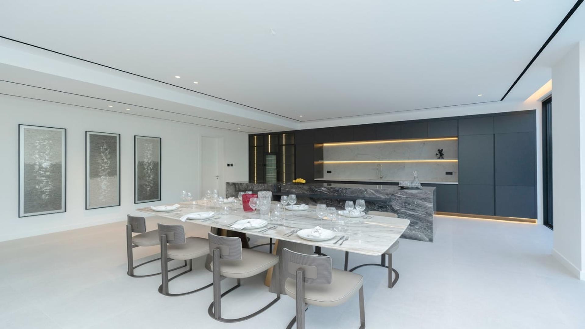 Front view of fully upgraded Miami-style villa in Jumeirah Islands Oasis Clusters