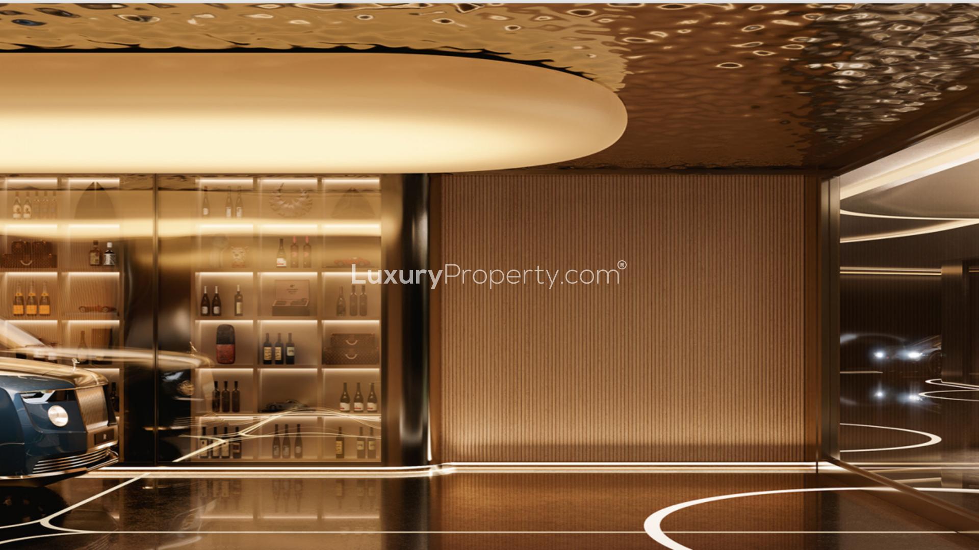 Luxurious five-bedroom apartment balconies in The Rings, Jumeirah with stunning city skyline view