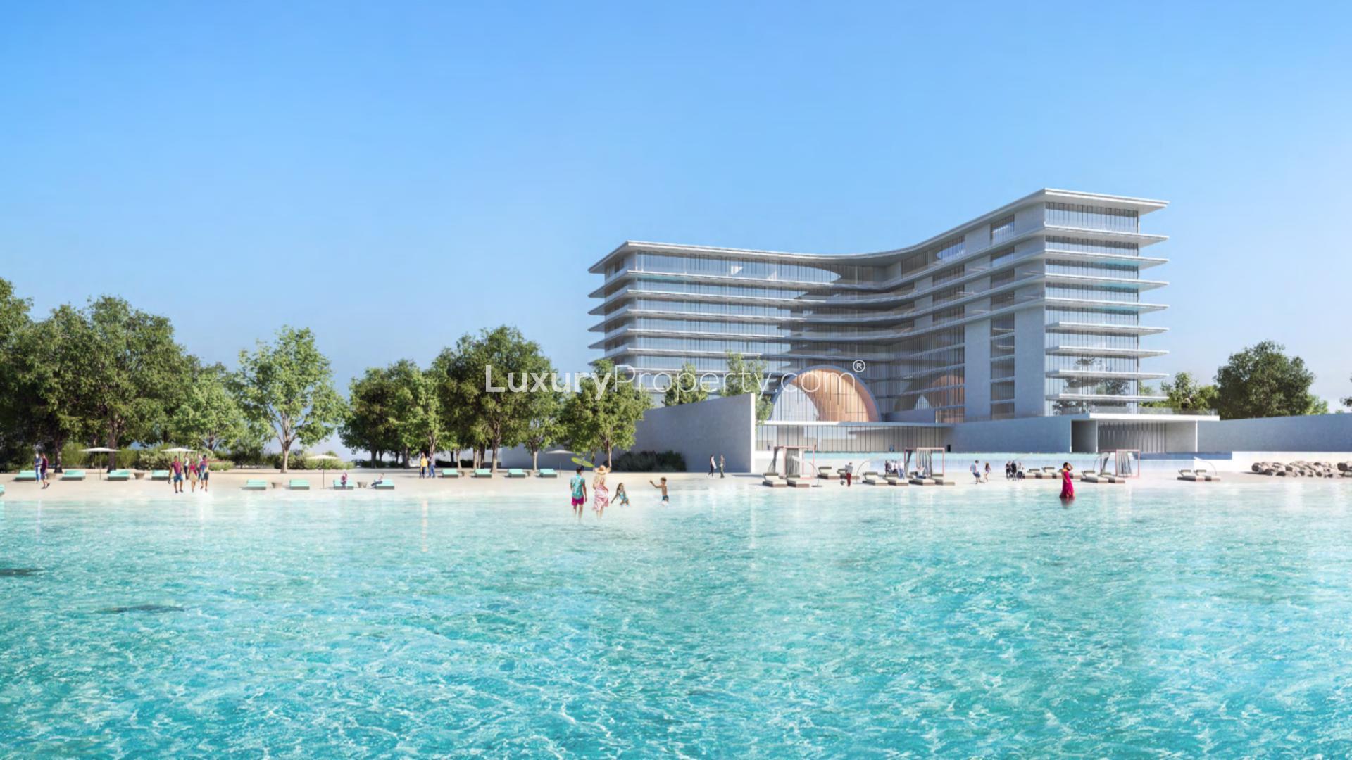 Luxurious hallway in 5-bed Armani Residence, Palm Jumeirah, with ocean view and elegant decor