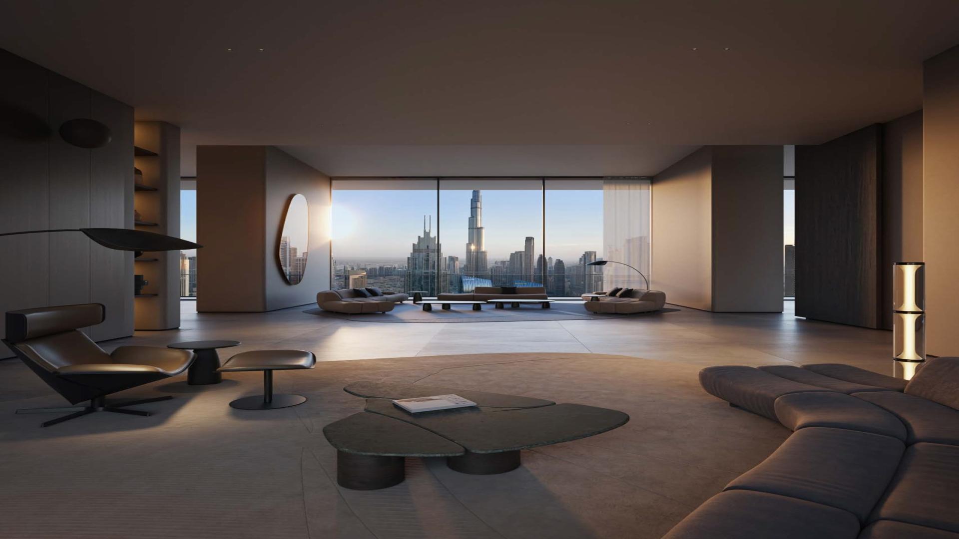 5-bedroom apartment living area with city view at Akala Hotel & Residences, Zabeel 2