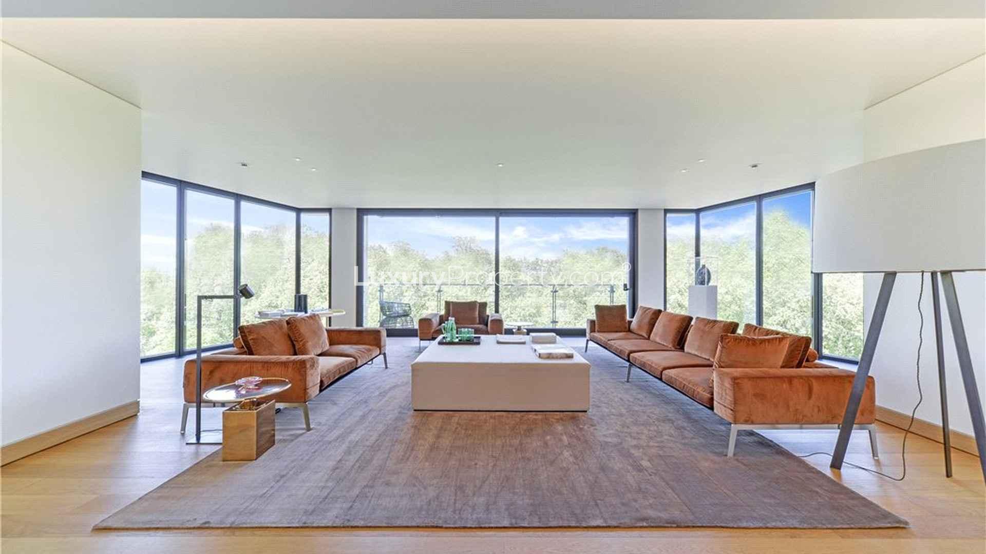 Luxurious living room in 5-bedroom apartment at One Hyde Park, Knightsbridge, London