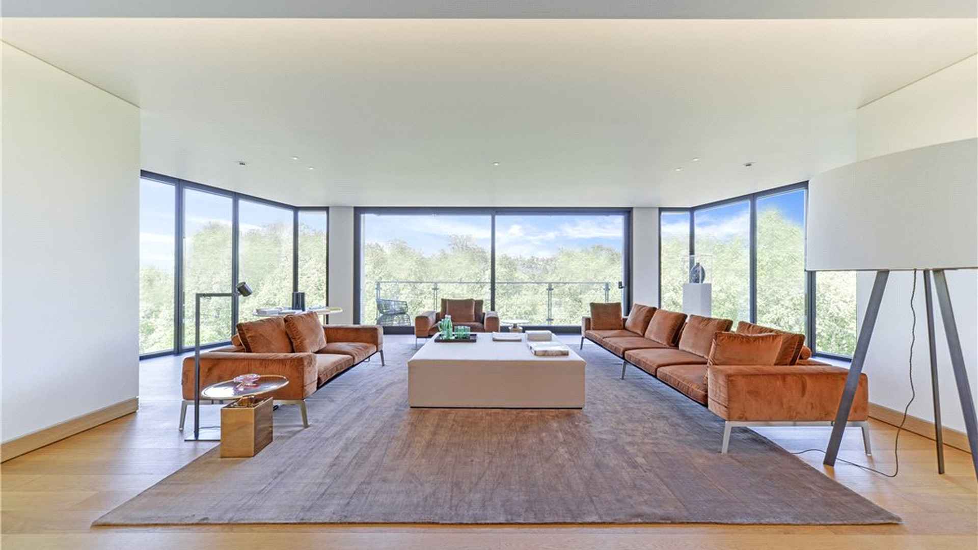 Luxurious living room in 5-bedroom apartment at One Hyde Park, Knightsbridge, London