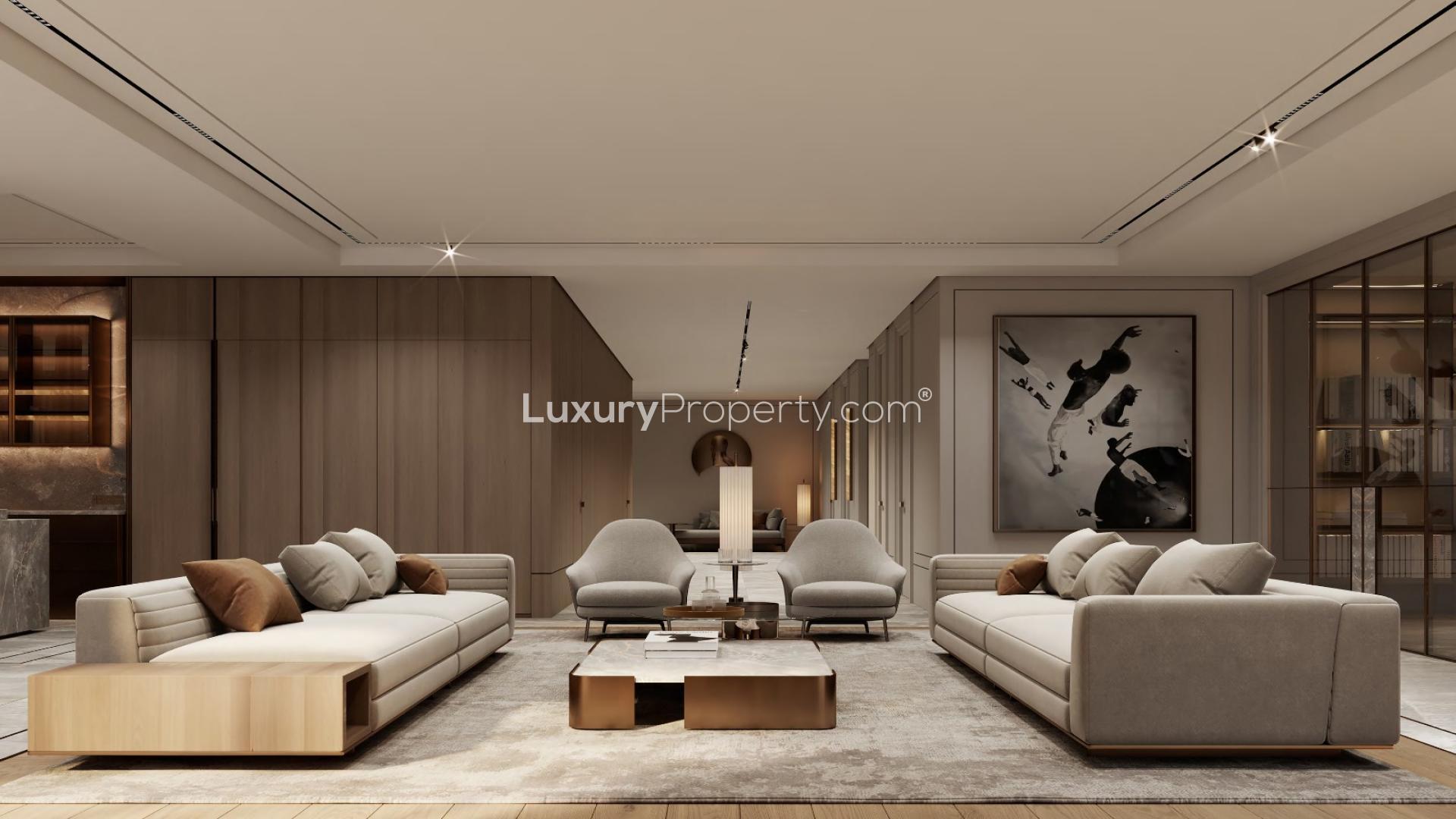 Modern interior design of Raffles Residences apartment on Palm Jumeirah