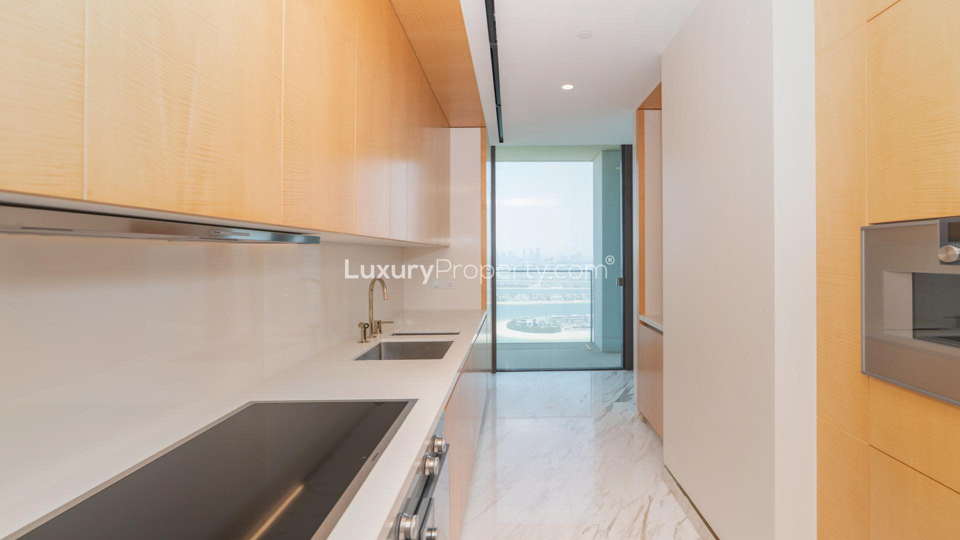 Spacious marble-floored living area with panoramic windows, Atlantis The Royal Residences, Palm Jumeirah