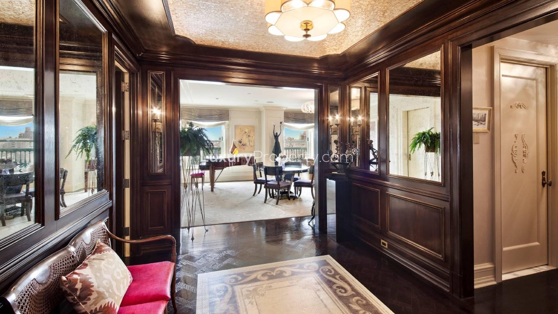 Luxurious living room in Manhattan apartment at The Plaza Hotel Residence, New York