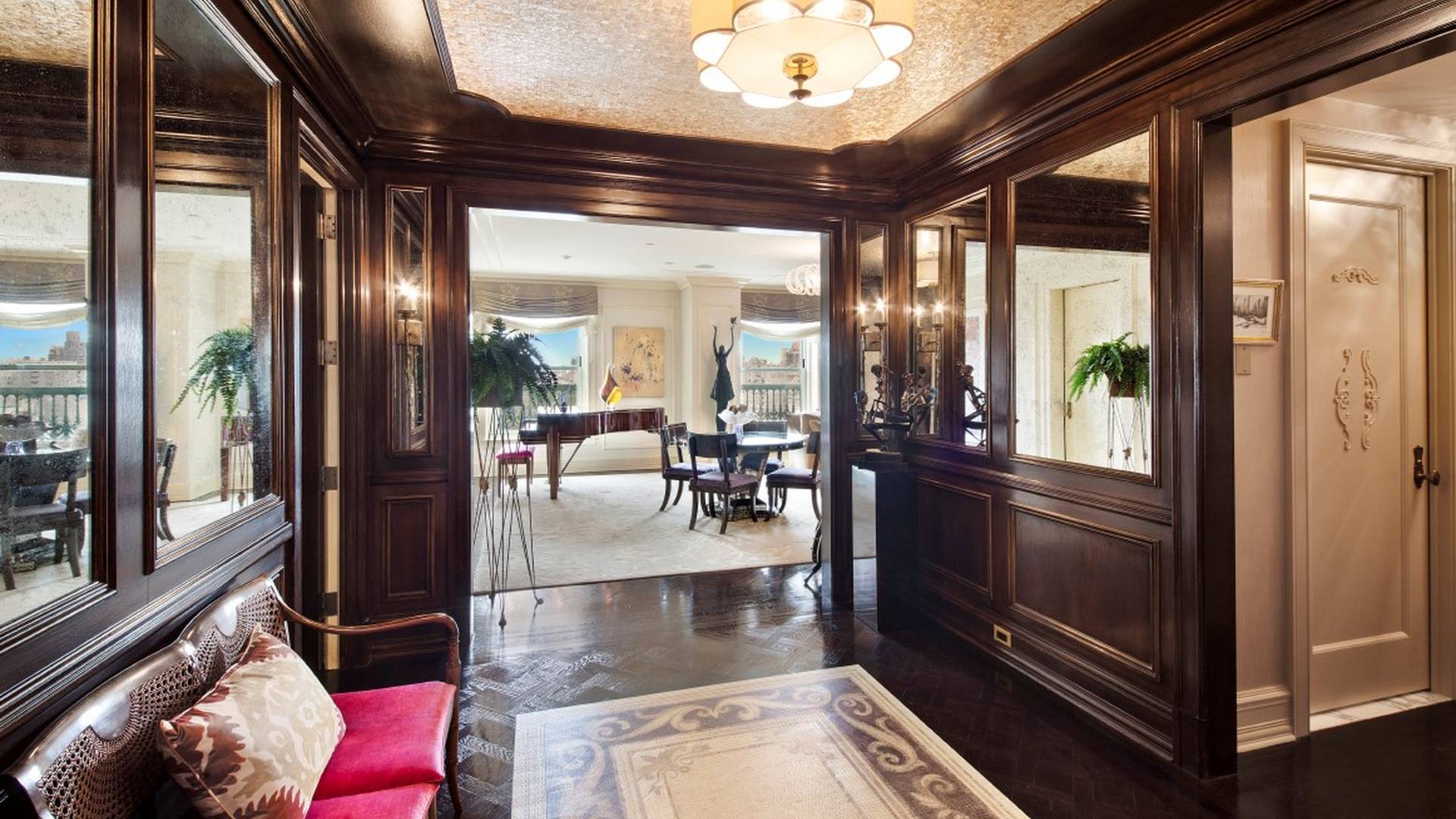 Luxurious living room in Manhattan apartment at The Plaza Hotel Residence, New York