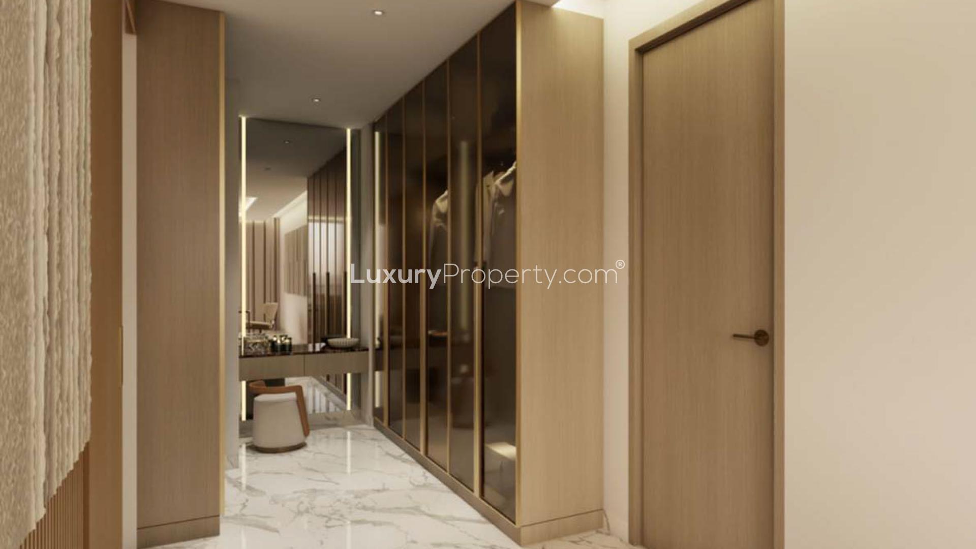 Luxurious penthouse living room with ocean view in Talpe Unawatuna, Galle District