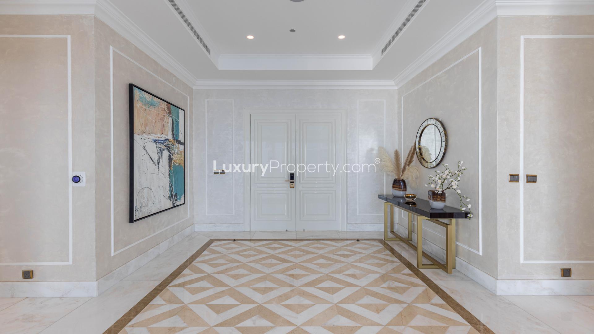 Aerial view of JBR beach and Ain Dubai near La Vista Paradiso penthouse