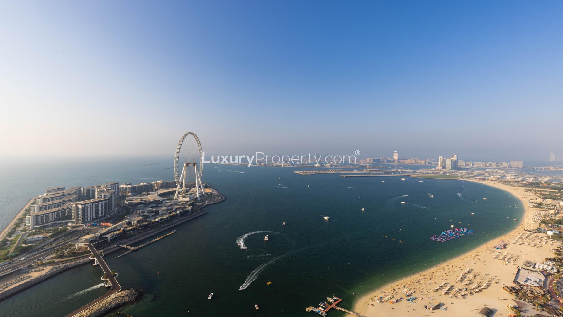 Dining area with ocean view in 5-bedroom penthouse, La Vista Paradiso, JBR, for sale