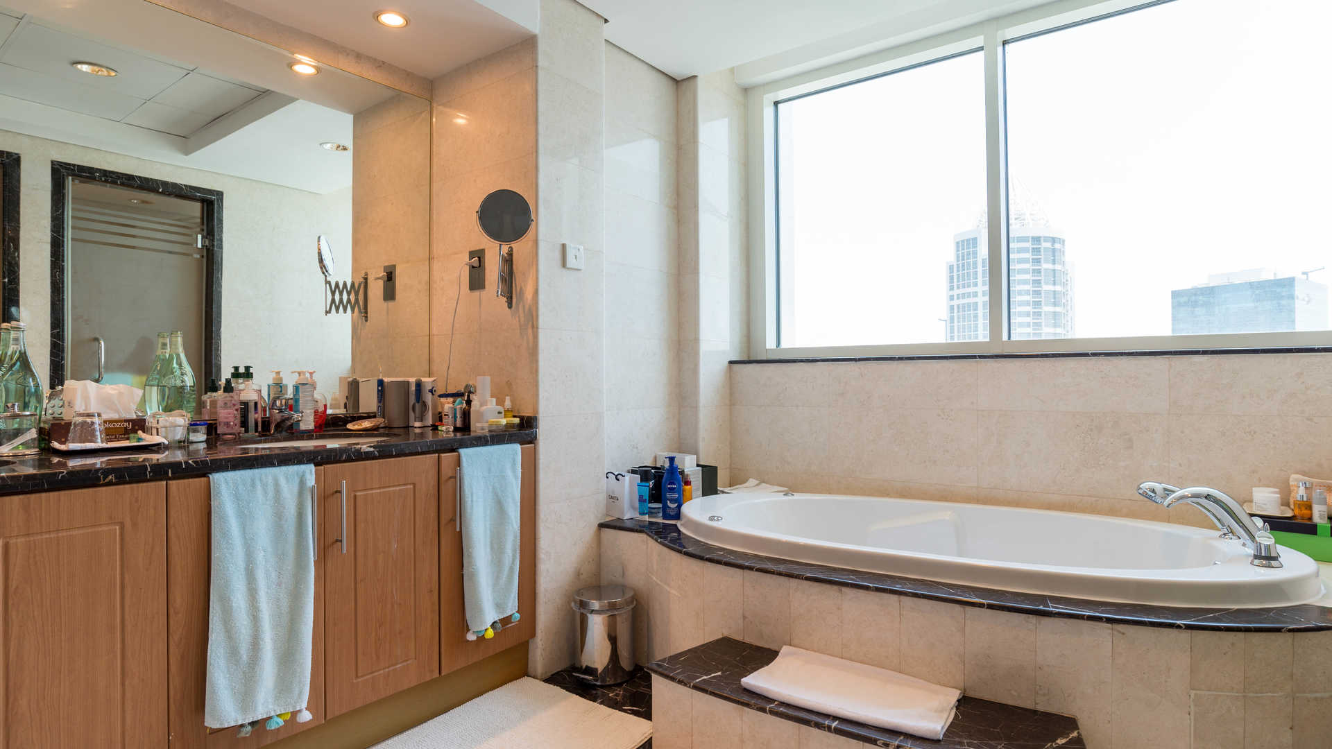 Spacious wooden wardrobe in luxury penthouse, Al Seef Tower, Jumeirah Lake Towers, Dubai