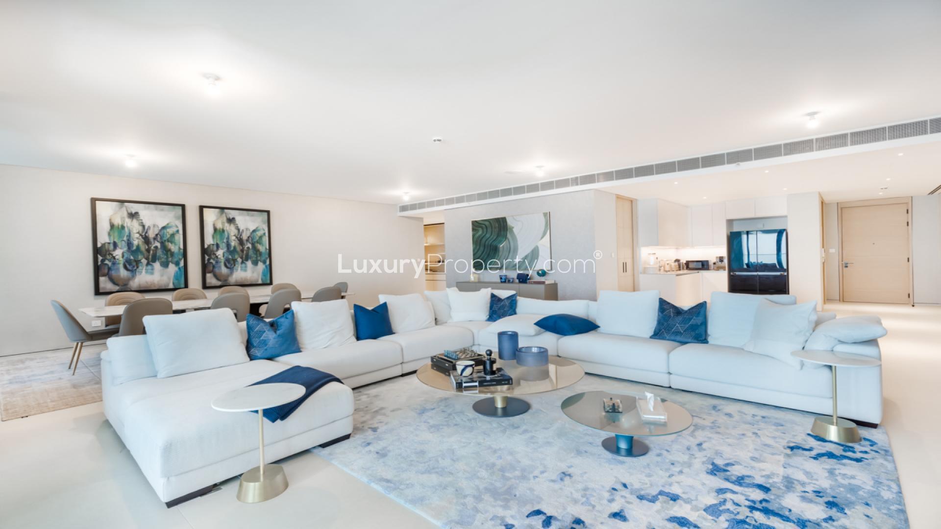 Luxurious penthouse balcony with sea view at The Address Jumeirah, Jumeirah Beach Residence