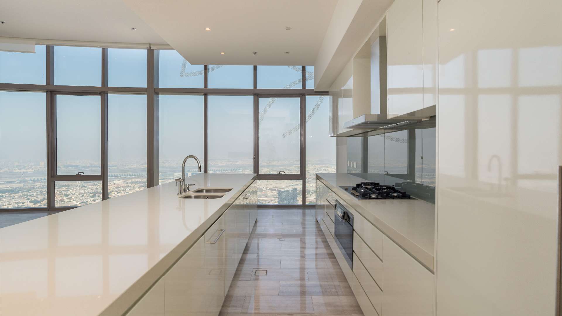 Spacious penthouse interior with marble floors in D1 Tower, Culture Village, Dubai