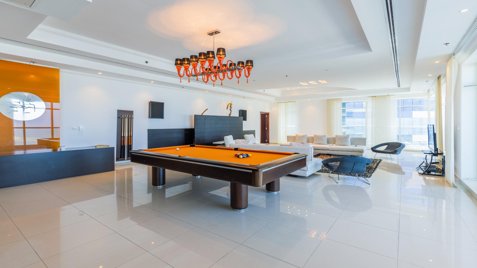 Luxurious living room in 5-bed penthouse, Emirates Crown, Dubai Marina, modern decor