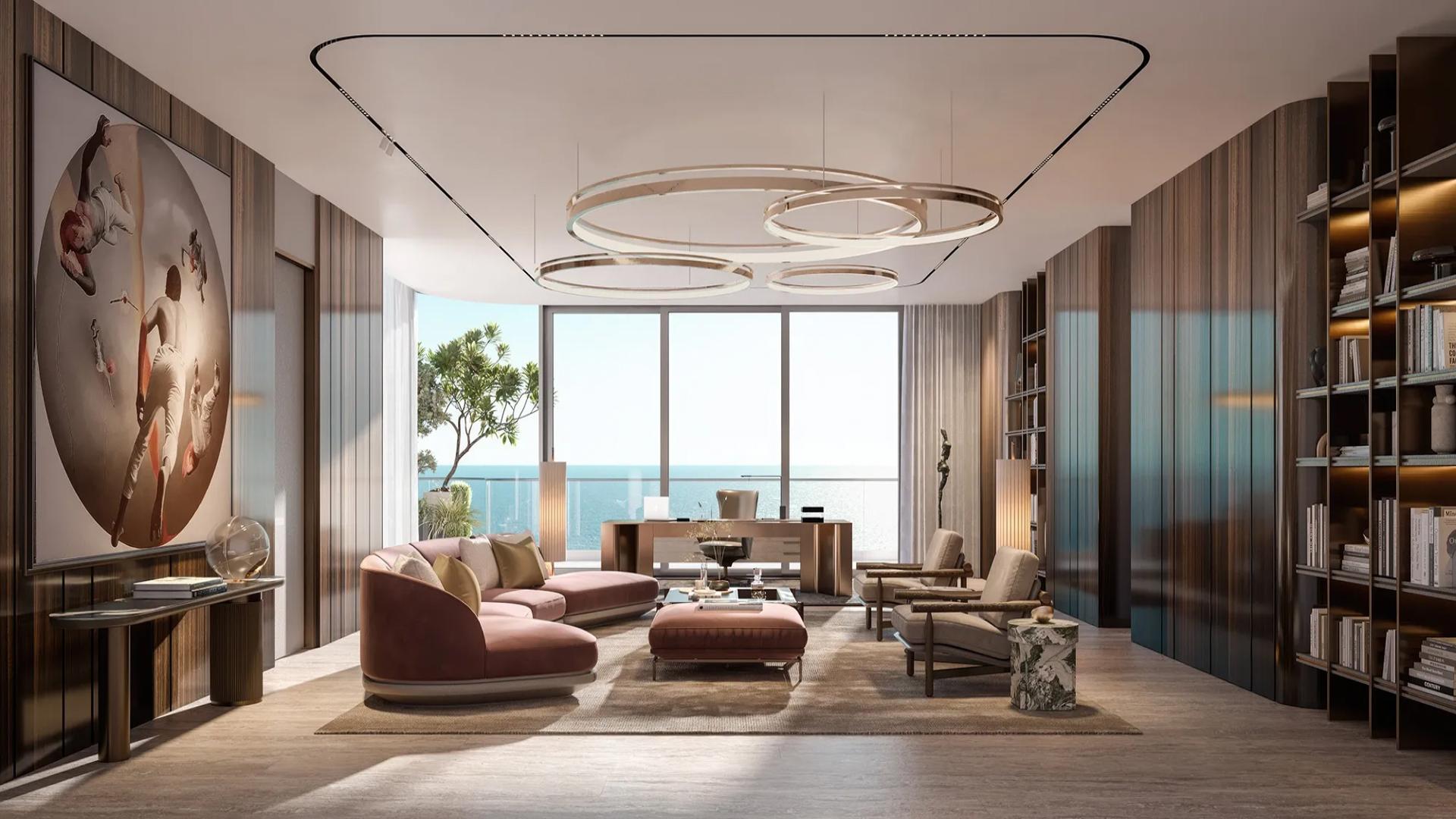 Luxurious penthouse living room at Sky Palace, ORLA Dorchester Collection, Palm Jumeirah, Dubai