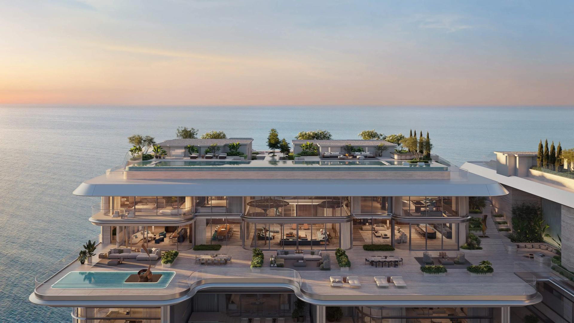 Luxurious penthouse living room with panoramic views, Sky Palace at ORLA, Palm Jumeirah