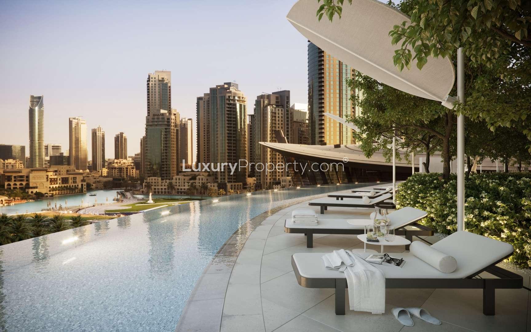 Downtown Dubai Opera District skyline near luxury 5-bed penthouse for sale with Burj Khalifa views