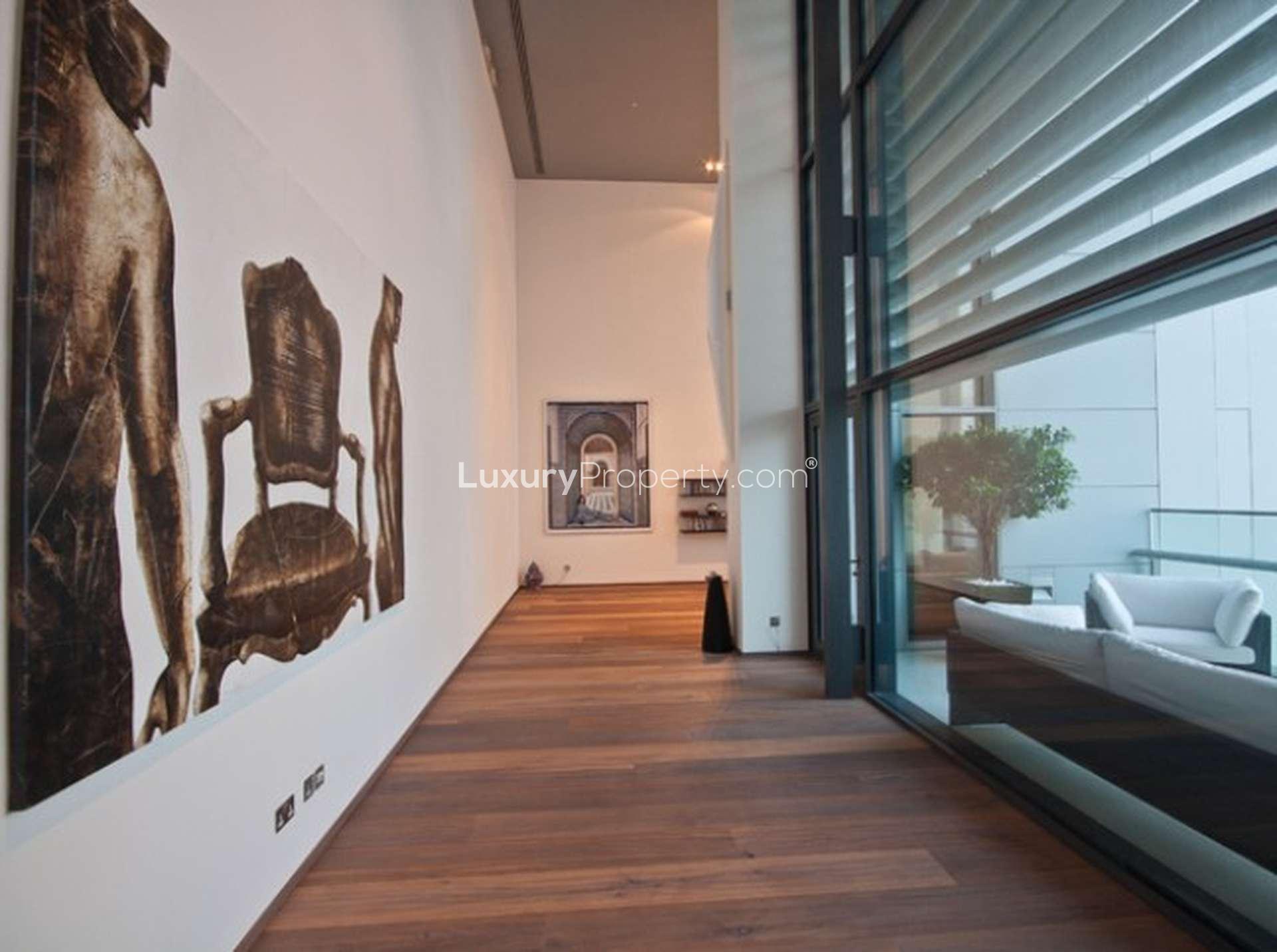 Luxurious penthouse interior with modern art in Index Tower, DIFC, Dubai