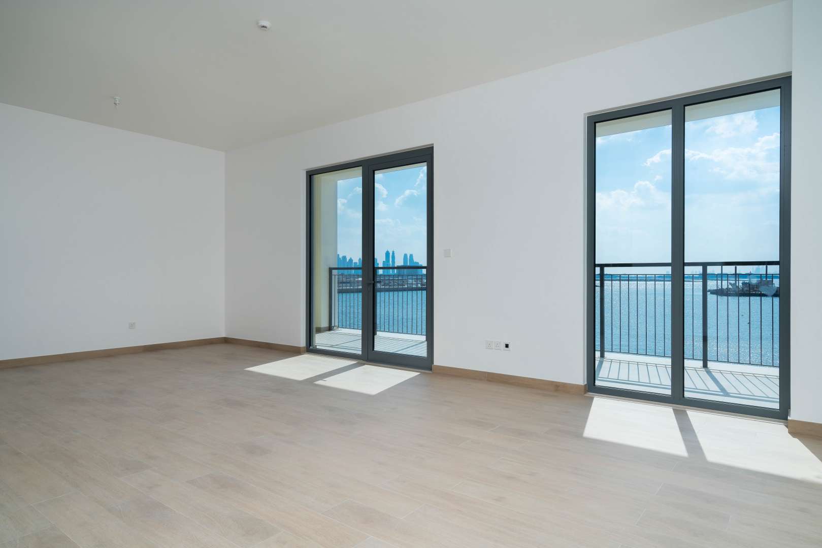 Luxurious penthouse living room with sea view in La Rive, Port de La Mer