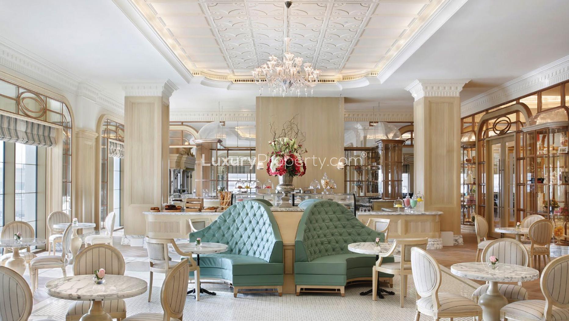 Luxurious penthouse living room with modern design in Noura Tower, Al Habtoor City