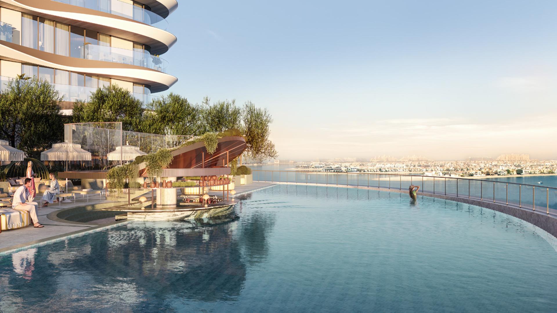 Luxurious penthouse living room with stunning sea view in Emaar Beachfront, Dubai Harbour