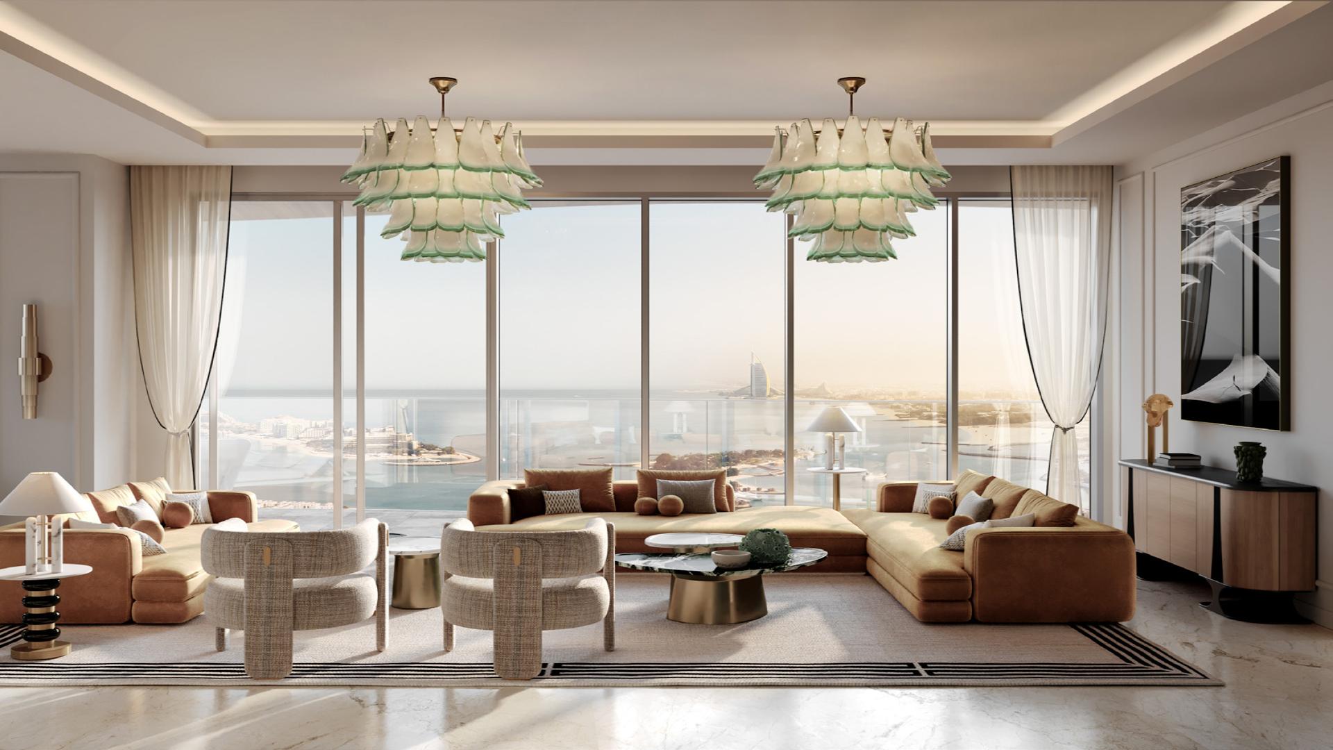 Luxury Emaar Beachfront penthouse with stunning infinity pool overlooking Dubai Harbour skyline