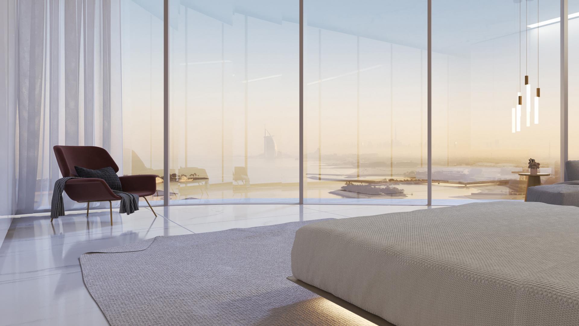 Luxurious dining area with skyline view in Palm Jumeirah penthouse for sale