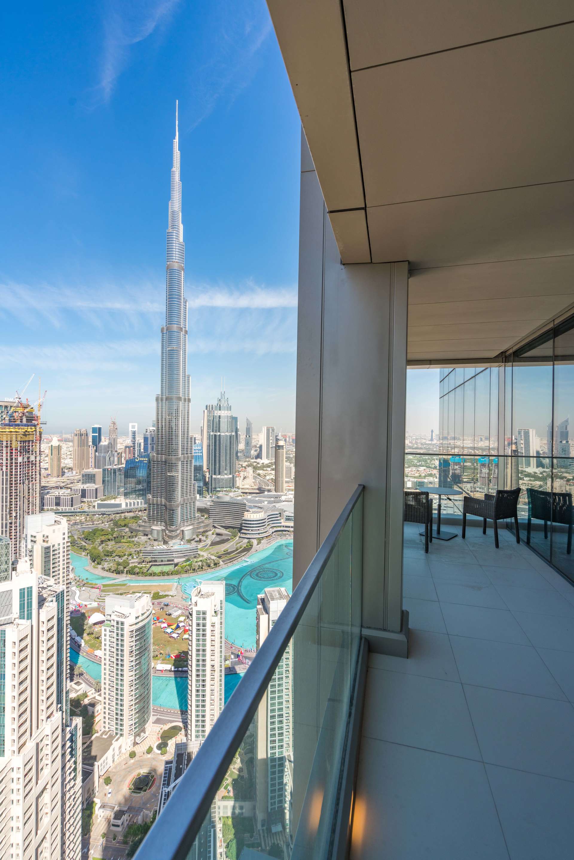 Penthouse balcony with Burj Khalifa view, Vida Residence Downtown Dubai, luxury real estate