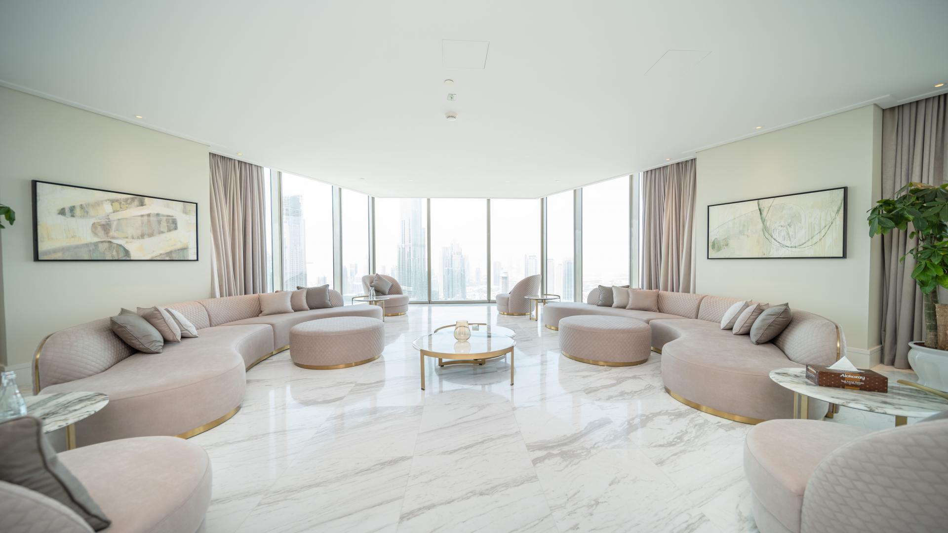 Aerial view from penthouse in Vida Residence Downtown Dubai, showcasing Burj Khalifa and skyline