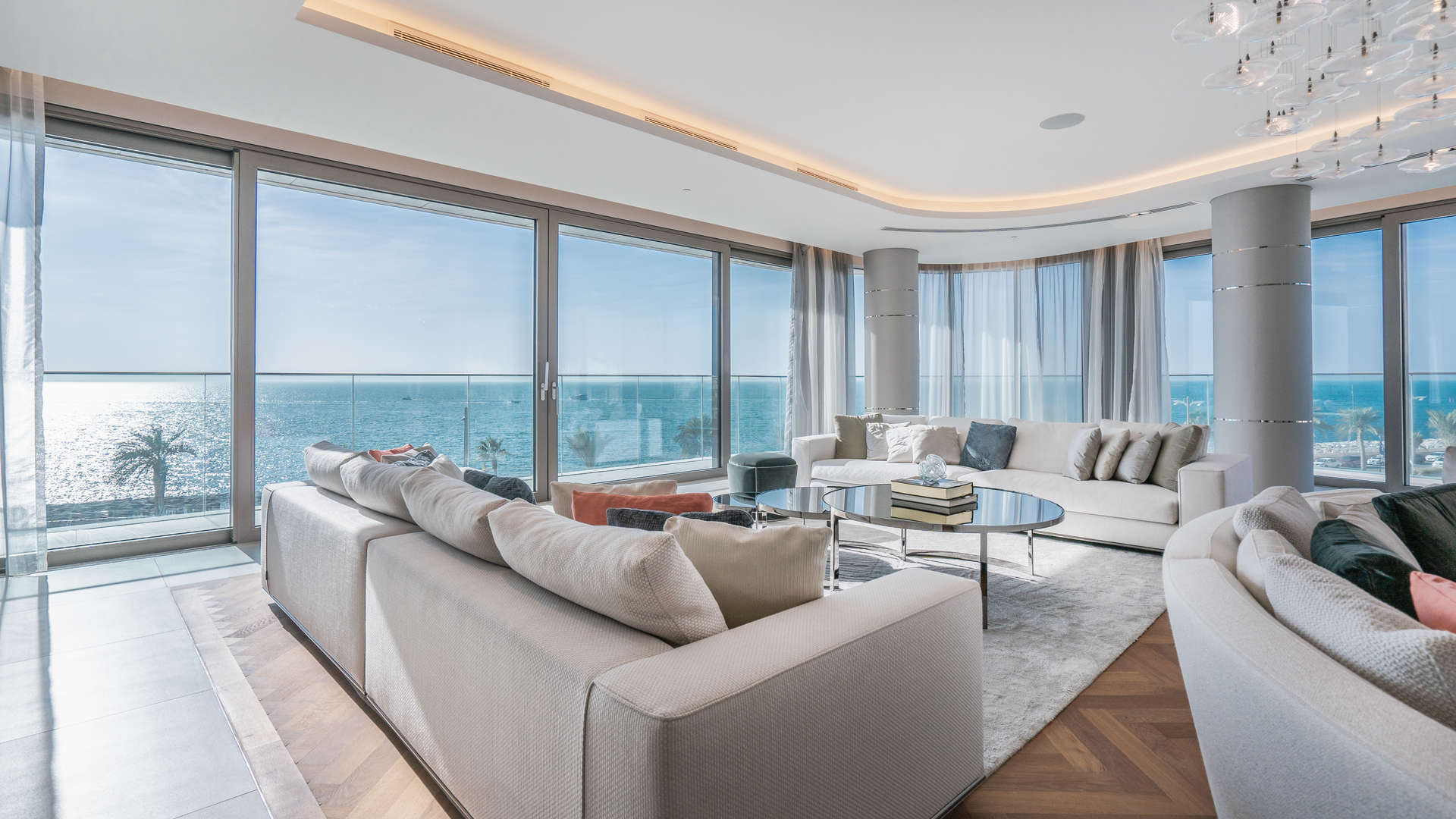 Luxurious penthouse bedroom with ocean view at W Residences, Palm Jumeirah