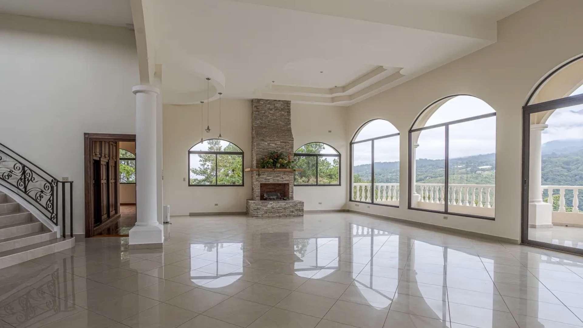 Grand staircase in The Jaramillo Mansion, Boquete, Chiriqui. Luxurious single family residence