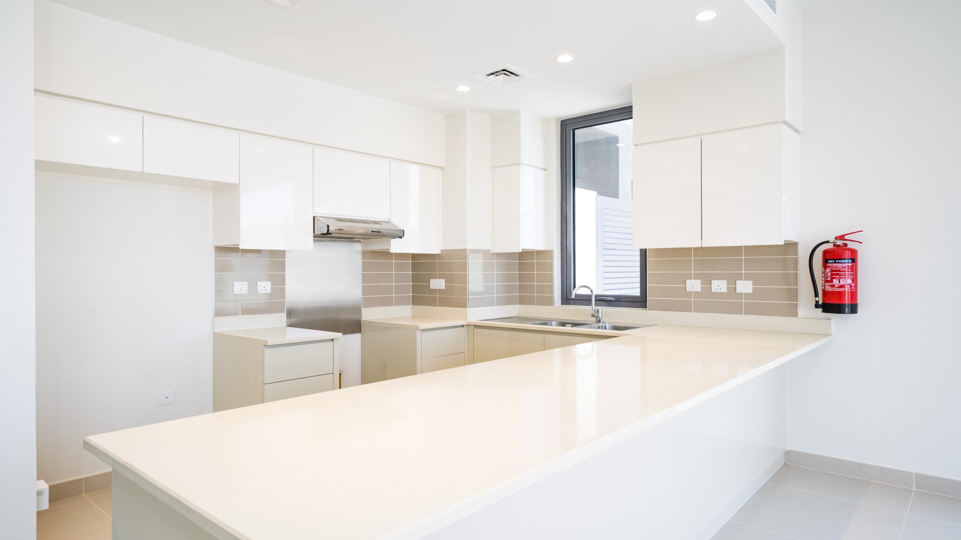 Modern townhouse exterior in Maple, Dubai Hills Estate, available for rent