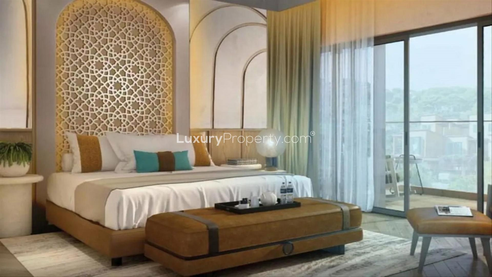 5-bedroom townhouse in Morocco by Damac, Damac Lagoons, lush garden and modern architecture