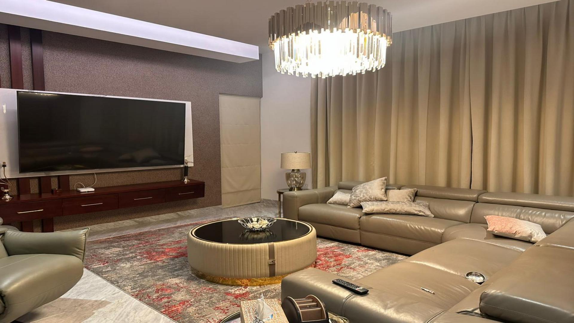 Luxury living room in fully furnished District One villa, Mohammed Bin Rashid City, for rent