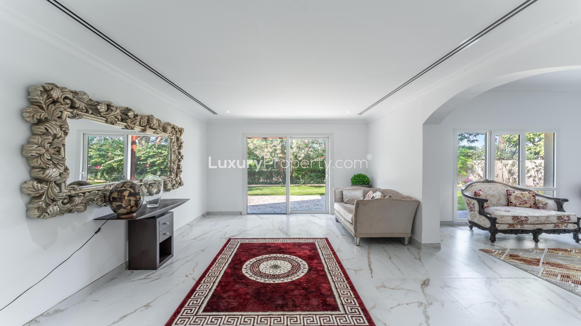 Upgraded villa with garden and patio in Meadows 6, Emirates Living, for rent