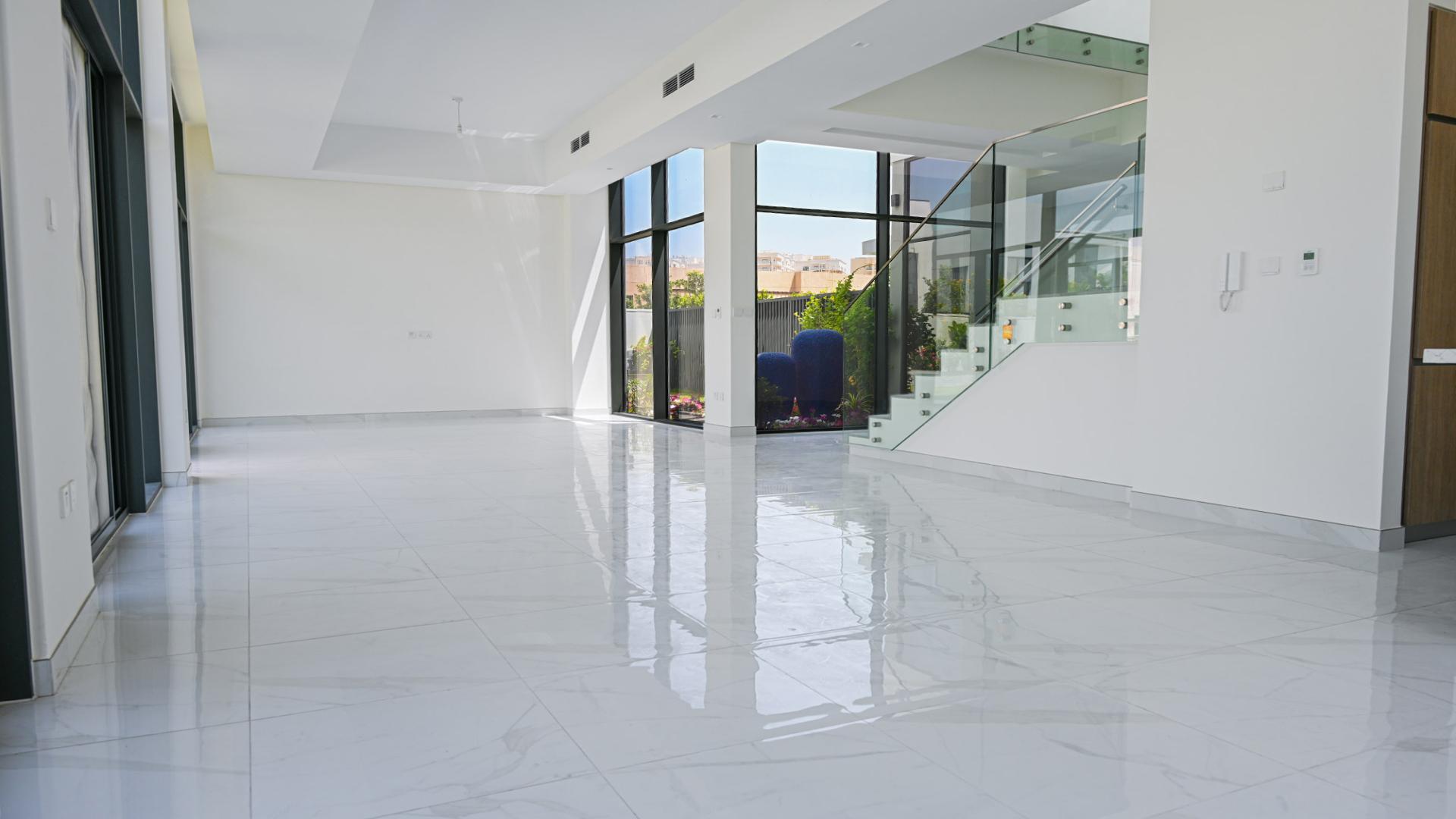 Spacious living room in Type B corner villa, Murooj Al Furjan, Al Furjan community