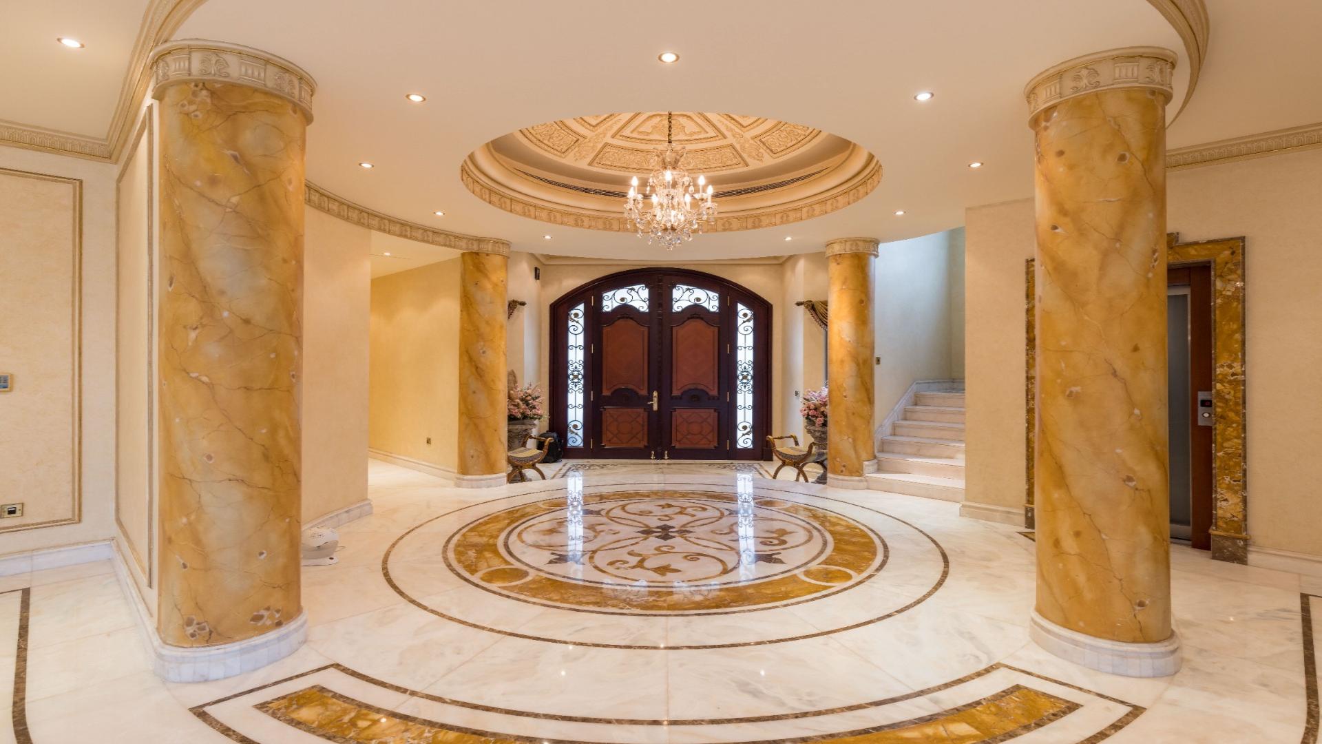 Luxurious living room in upgraded French Riviera Style villa, Palm Jumeirah, Signature Villas