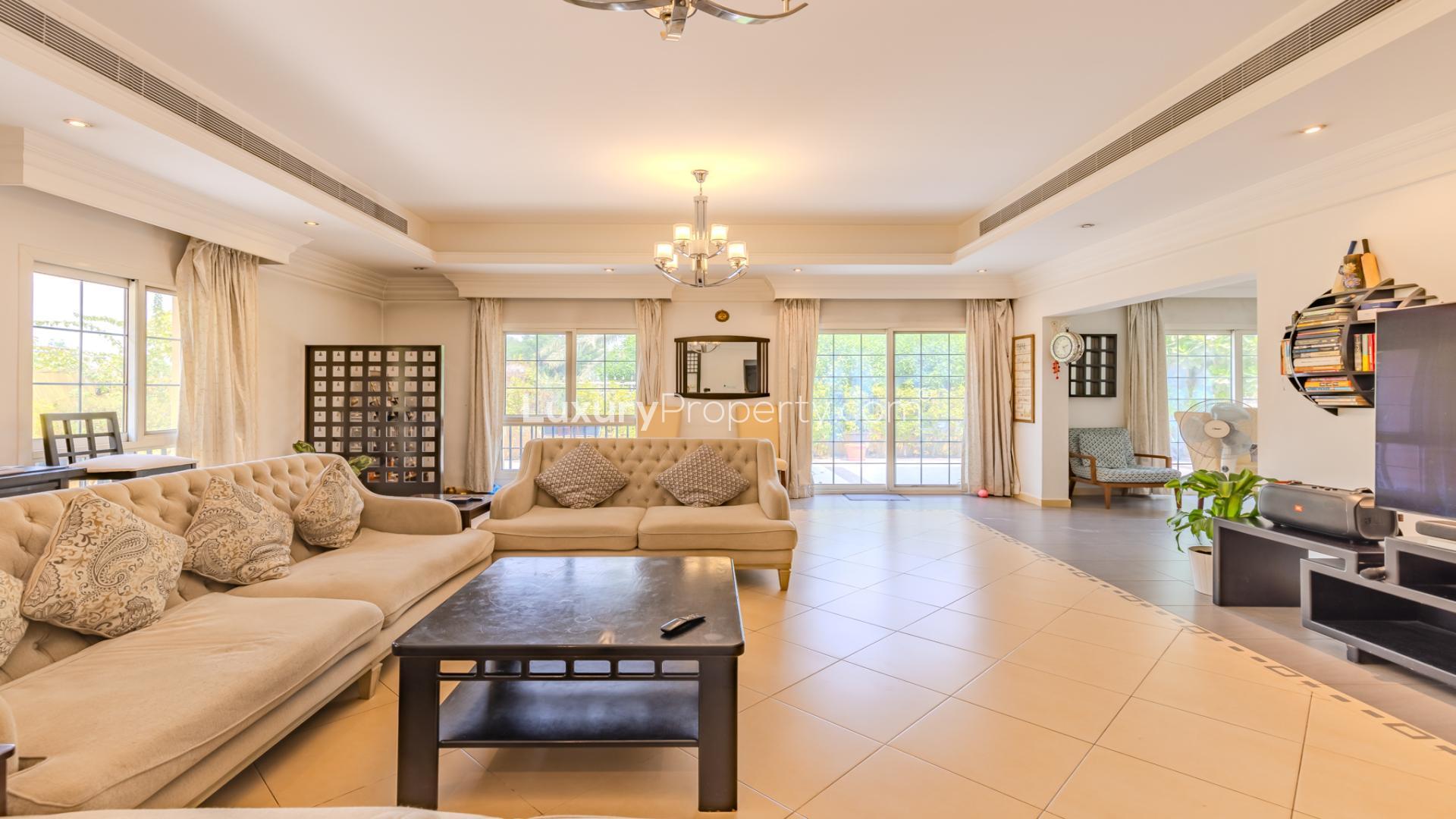 Spacious living room in upgraded 5-bedroom villa, The Aldea, The Villa community