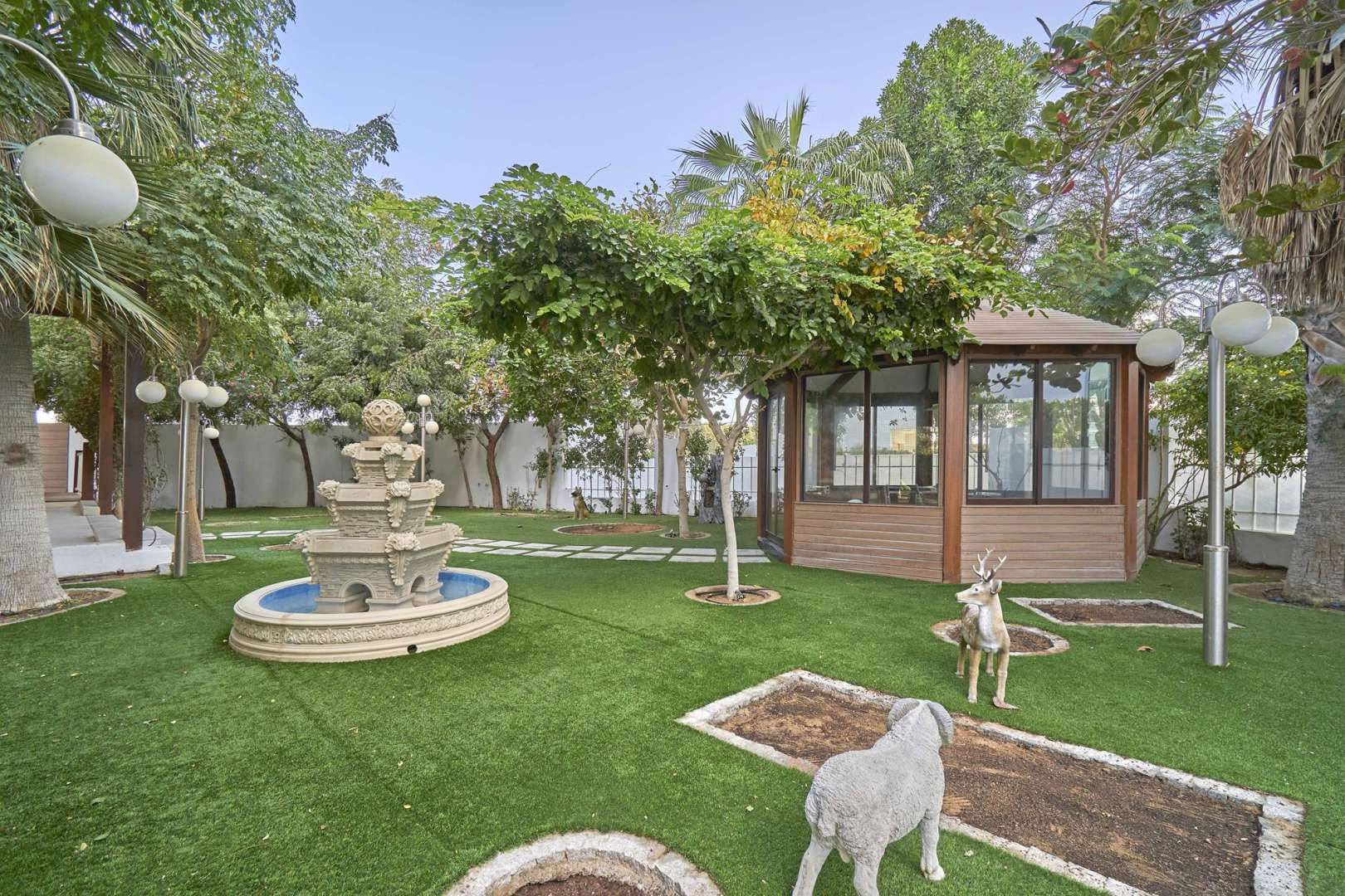 Luxurious villa in Al Sufouh 1 with private pool, modern design, and spacious deck