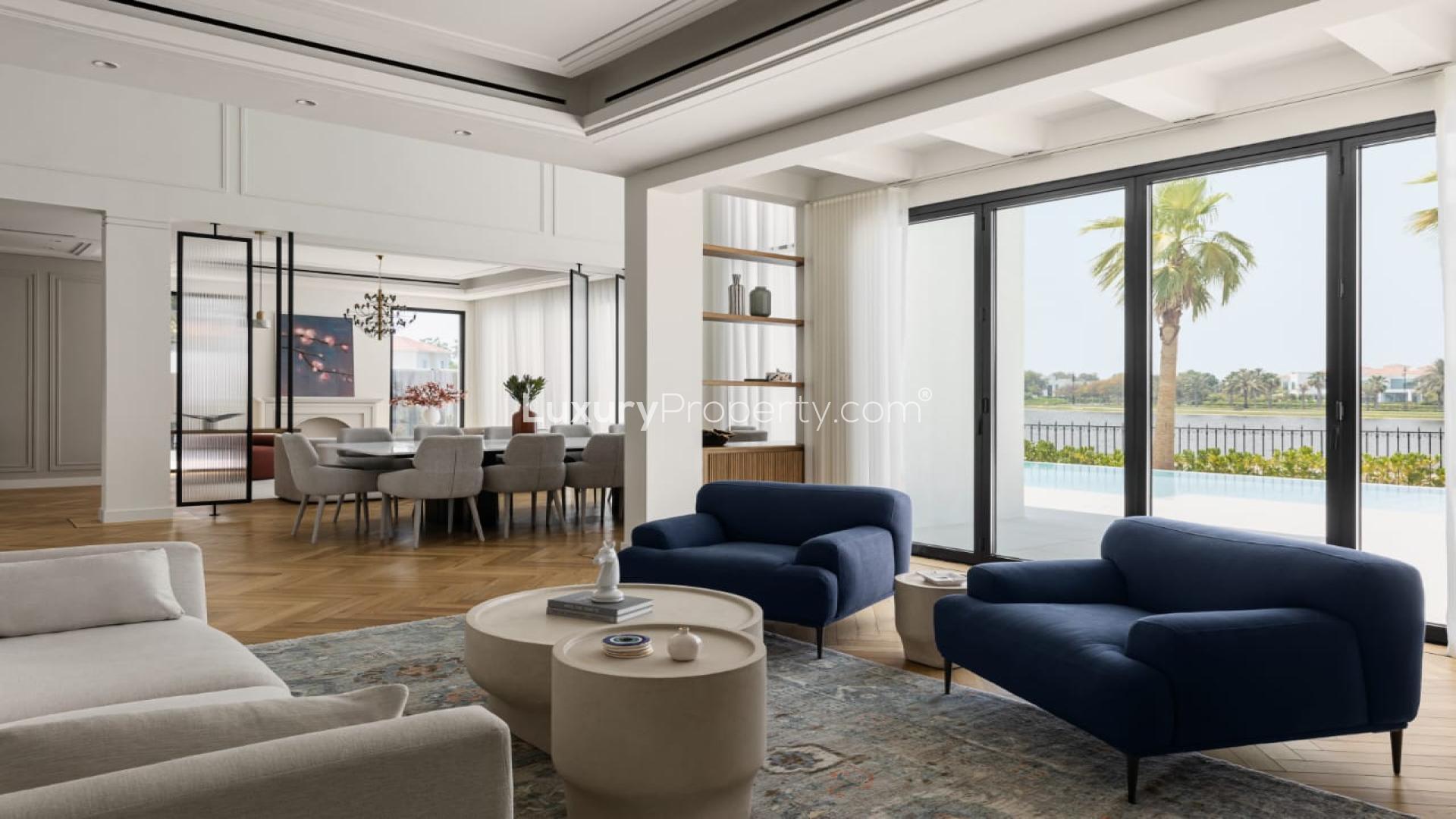 Luxury villa with pool and skyline view in Jumeirah Islands, Mediterranean Clusters