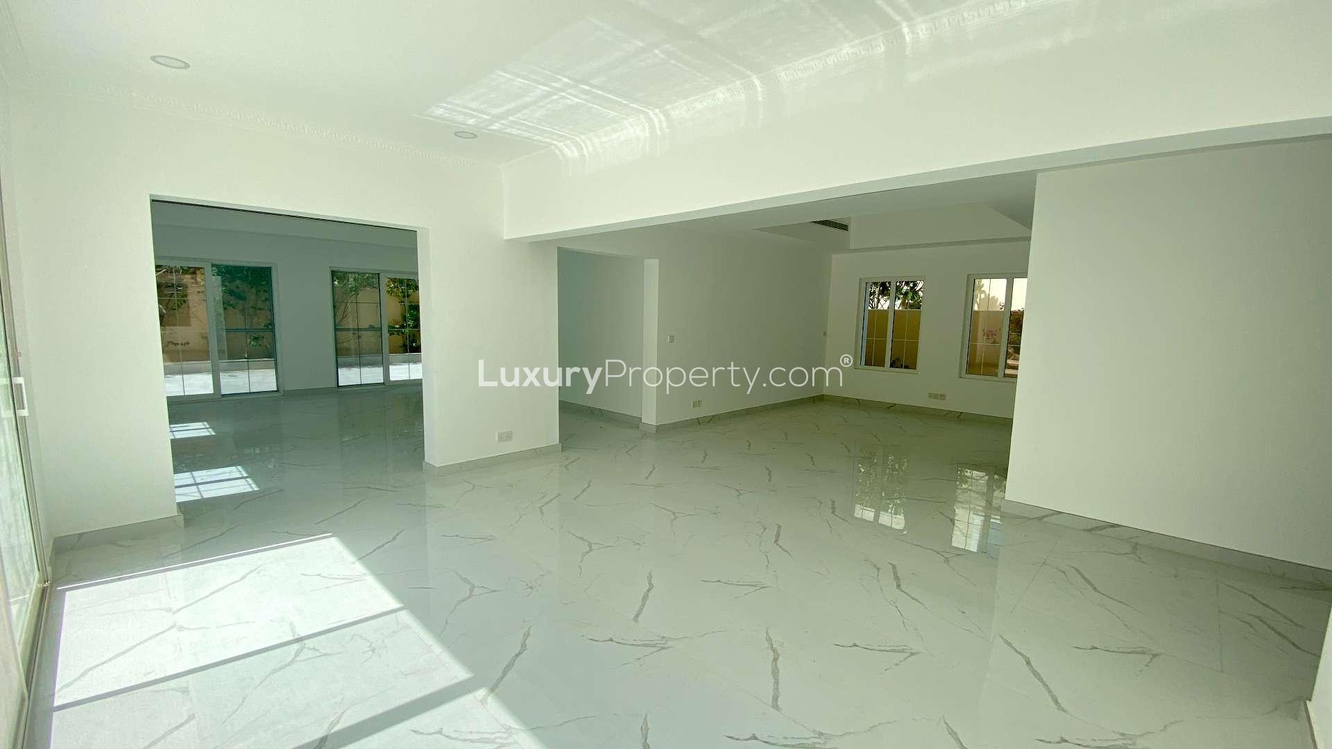Bright living area with marble floors in Alvorada villa, Arabian Ranches for rent