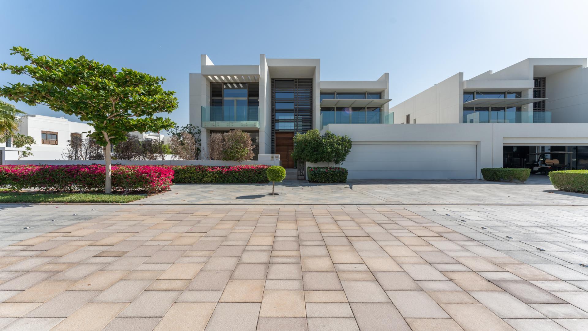 Spacious living room in upgraded 5-bed villa, District One, near lagoon, marble flooring