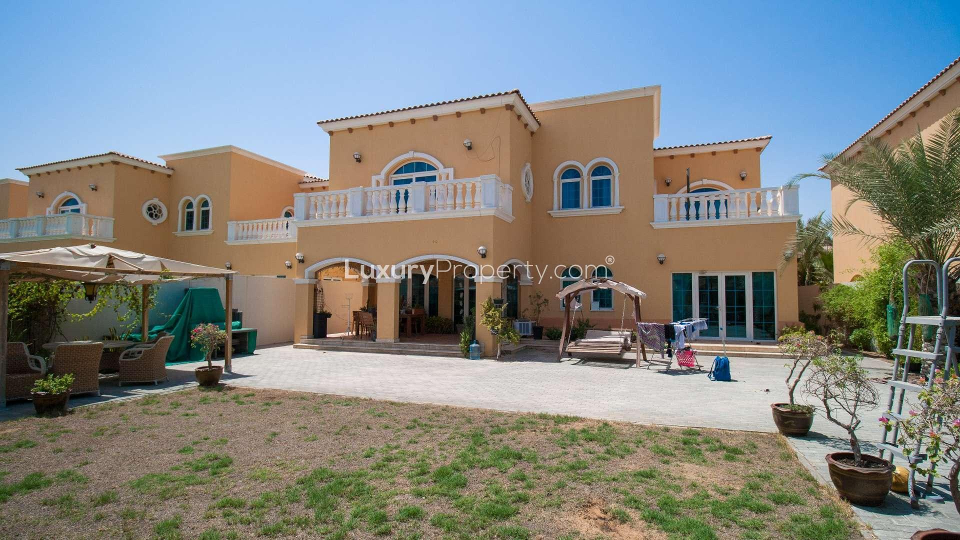 Five-bedroom villa exterior in Jumeirah Park's Legacy community, available for rent