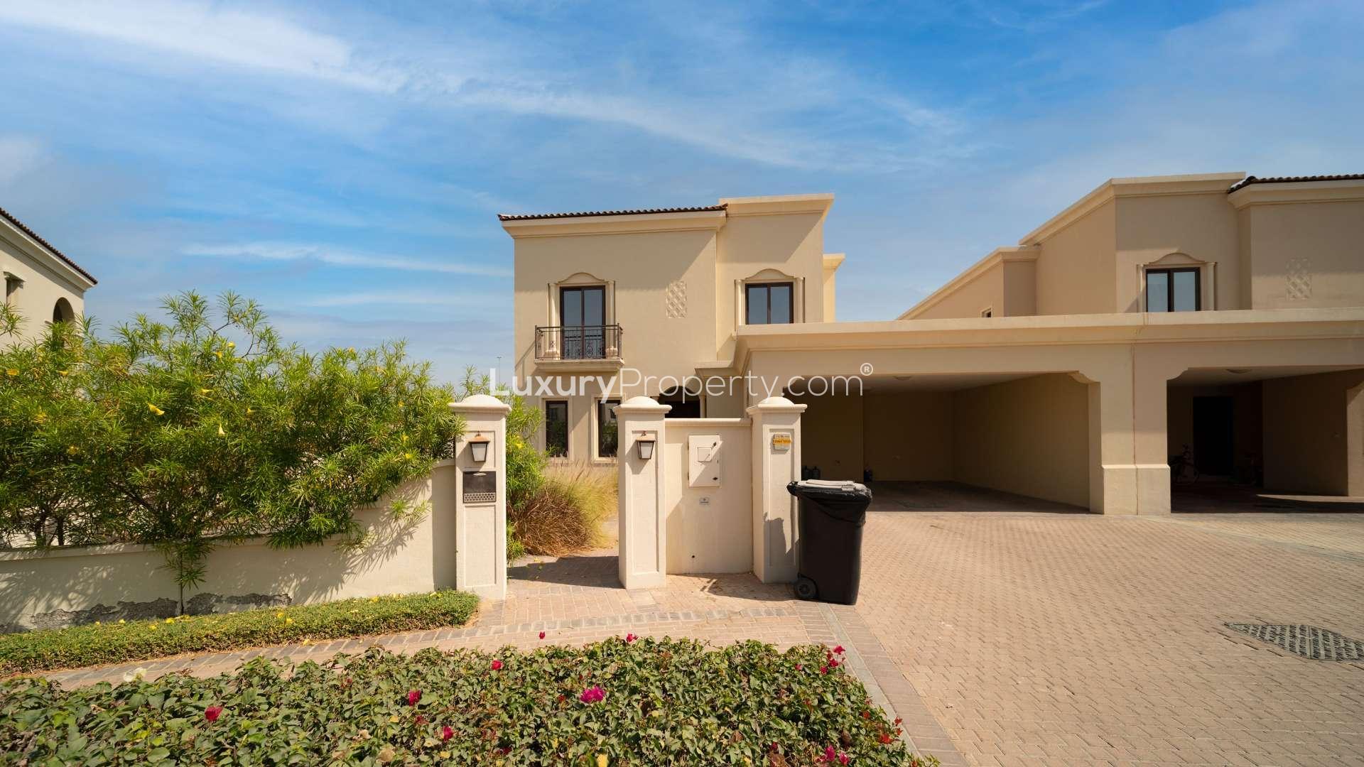 Spacious living room with large windows in five-bedroom villa, Arabian Ranches 2, Lila