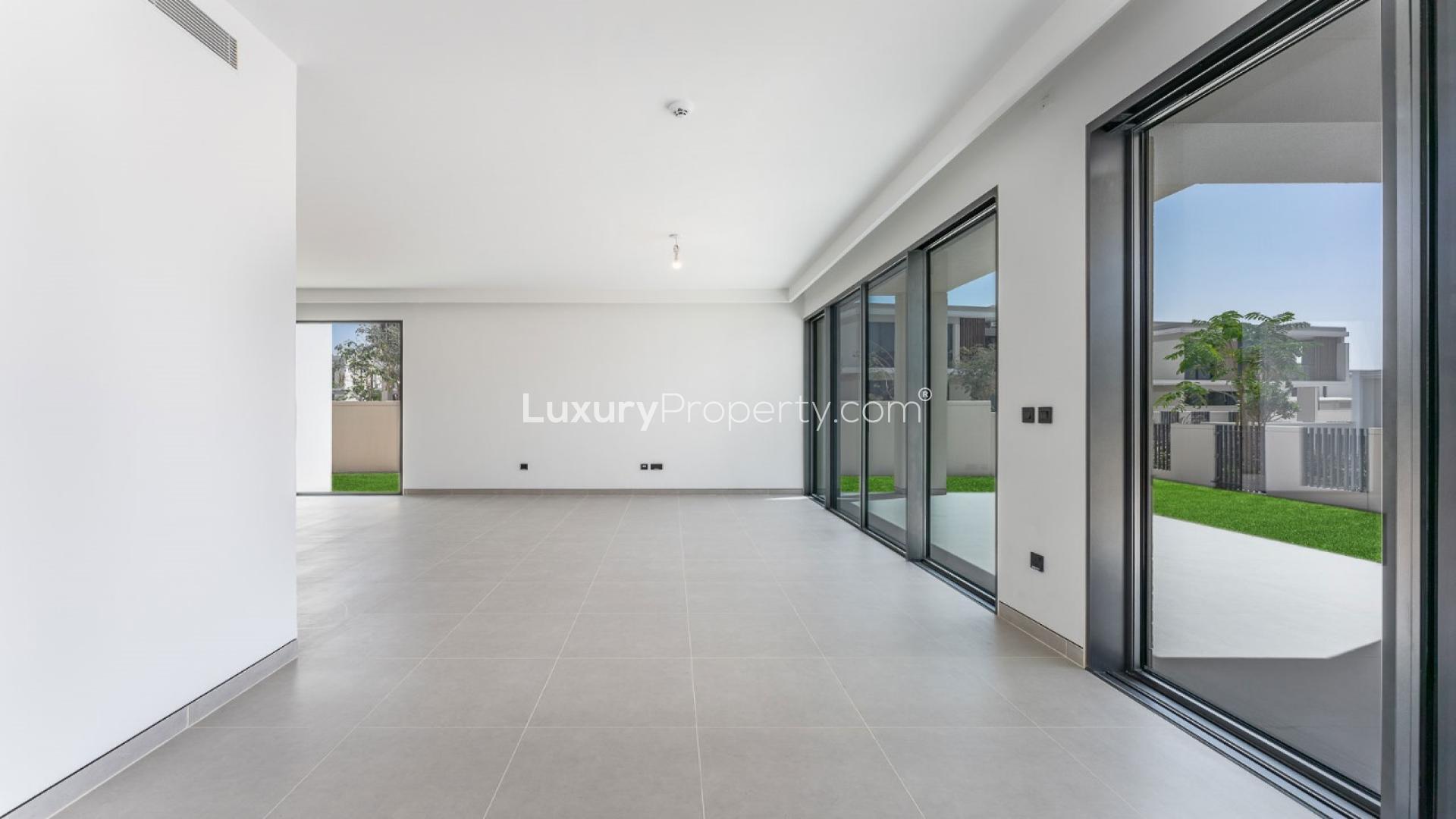 Sleek modern kitchen in premium Tilal Al Ghaf villa for rent, Harmony sub-community