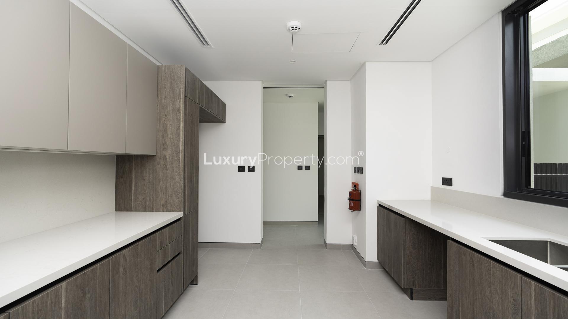 Spacious living area in vacant 5-bedroom villa, Tilal Al Ghaf, Harmony 3