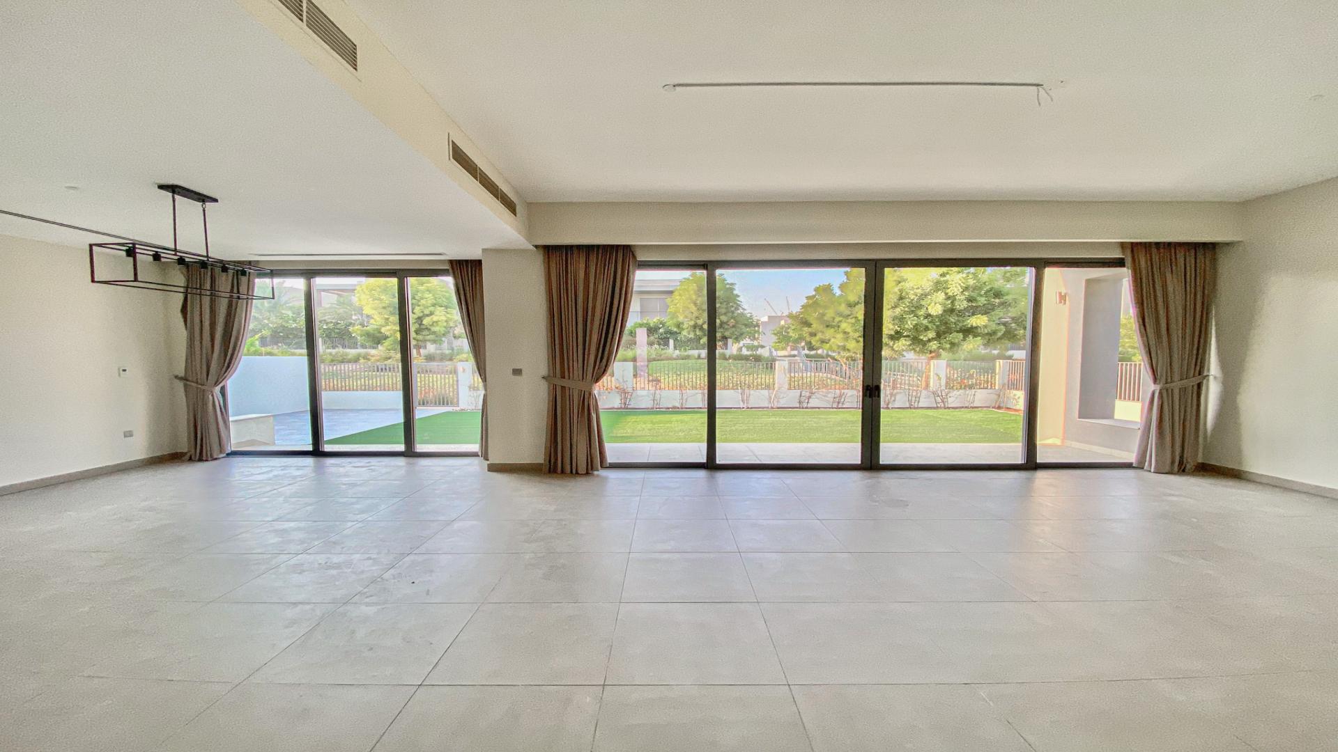 Vacant villa exterior with greenbelt view in Sidra Villas, Dubai Hills Estate for rent