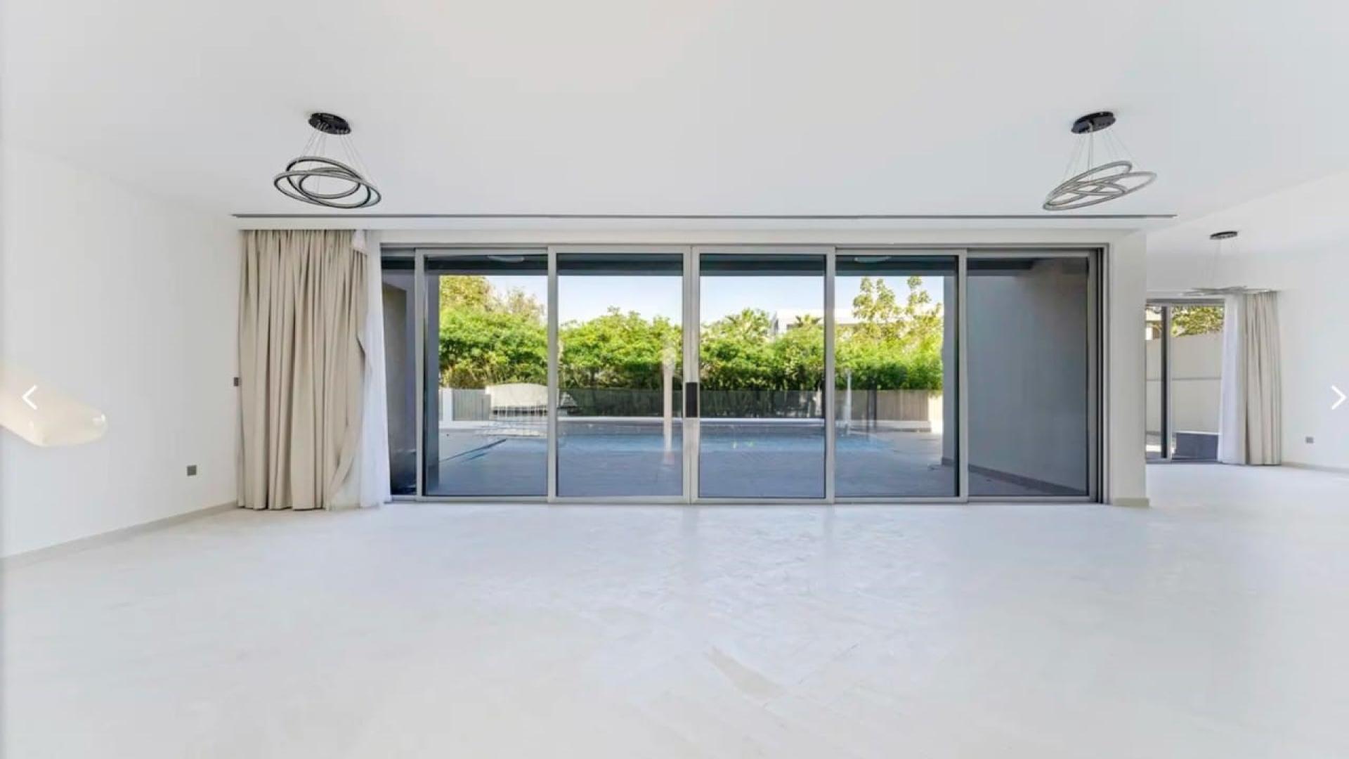 Modern kitchen and spacious living area in Sidra Villas, Dubai Hills Estate, for rent