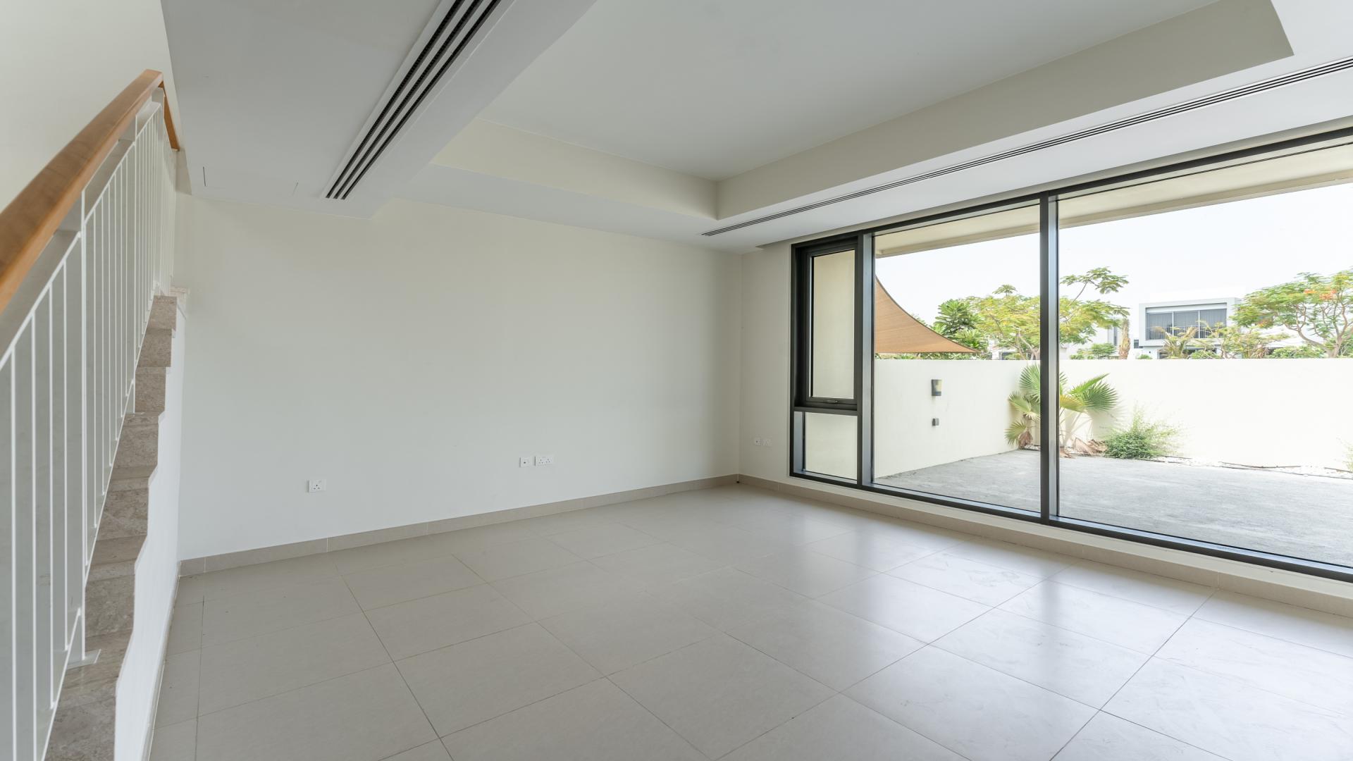 Balcony view of single-row villa in Maple 1, Dubai Hills Estate, available for rent