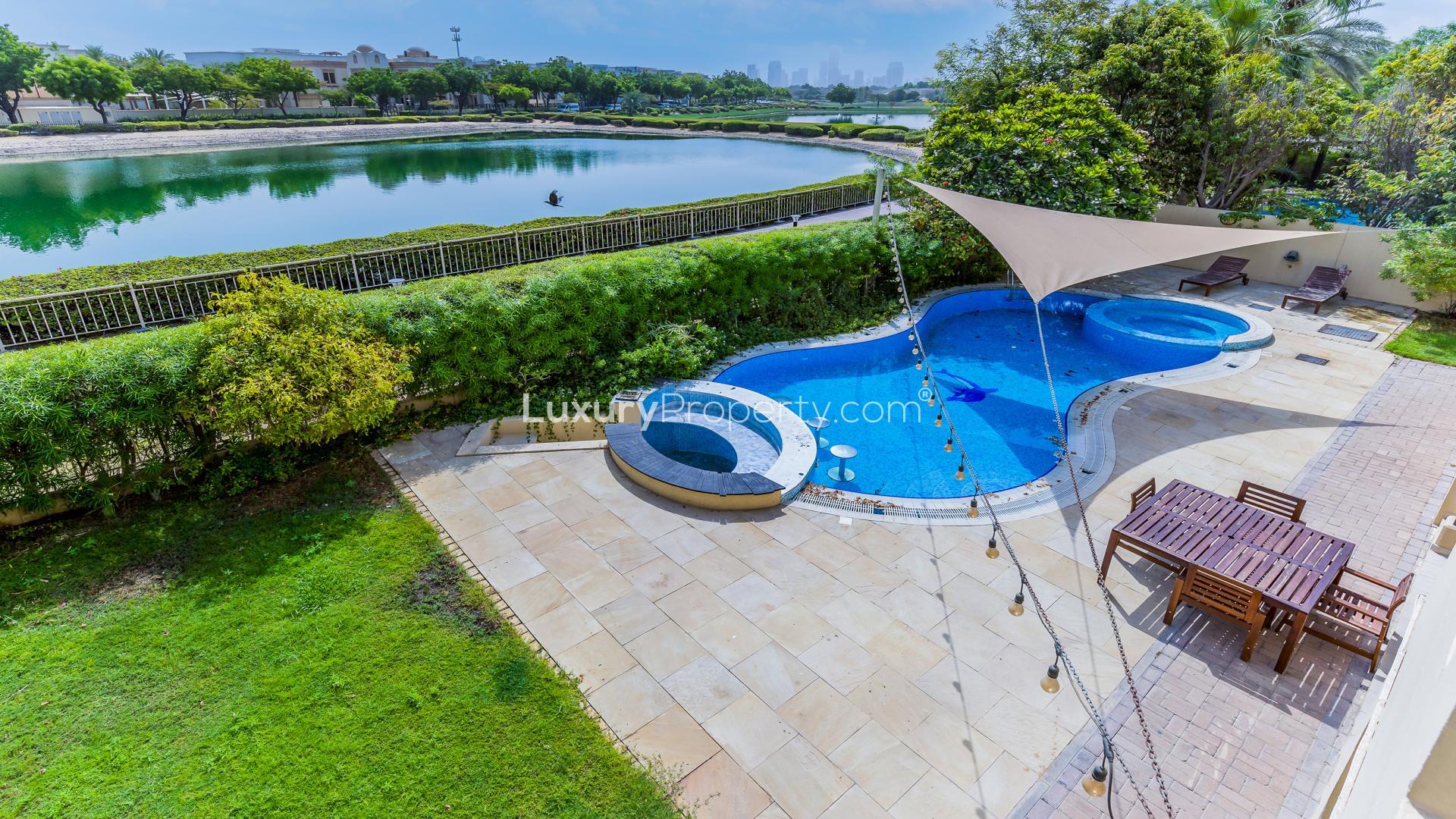 Gorgeous 5-bedroom villa in Meadows 5 with a private pool and lake views for rent